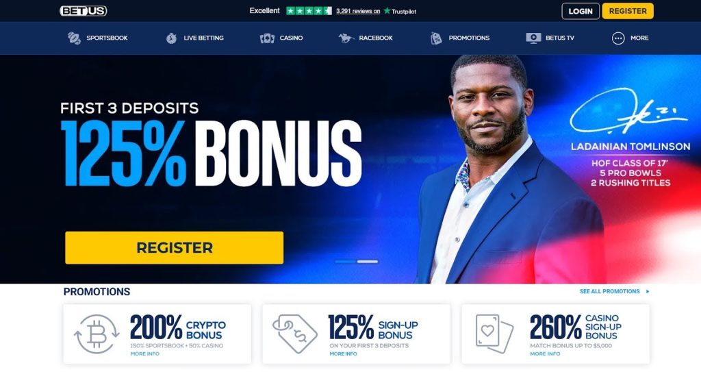 BetUS homepage preview – trusted offshore sportsbook with bonuses and sports betting markets